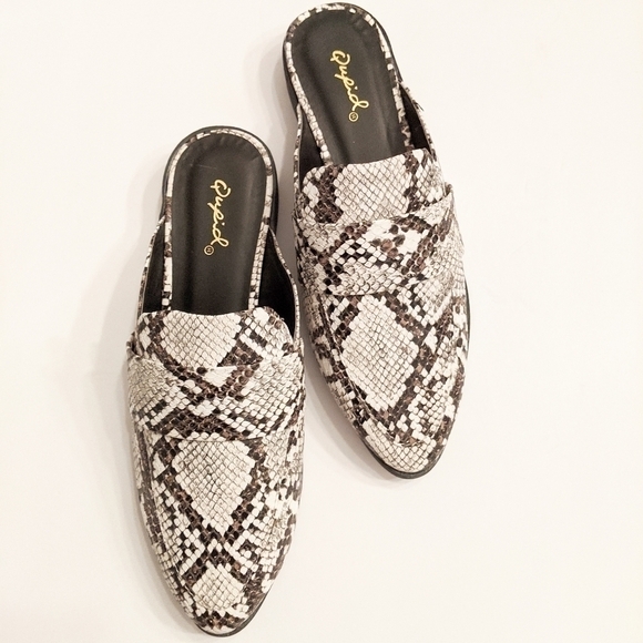 Snake print mule slide pointy shoes new free ZARA - Picture 1 of 4